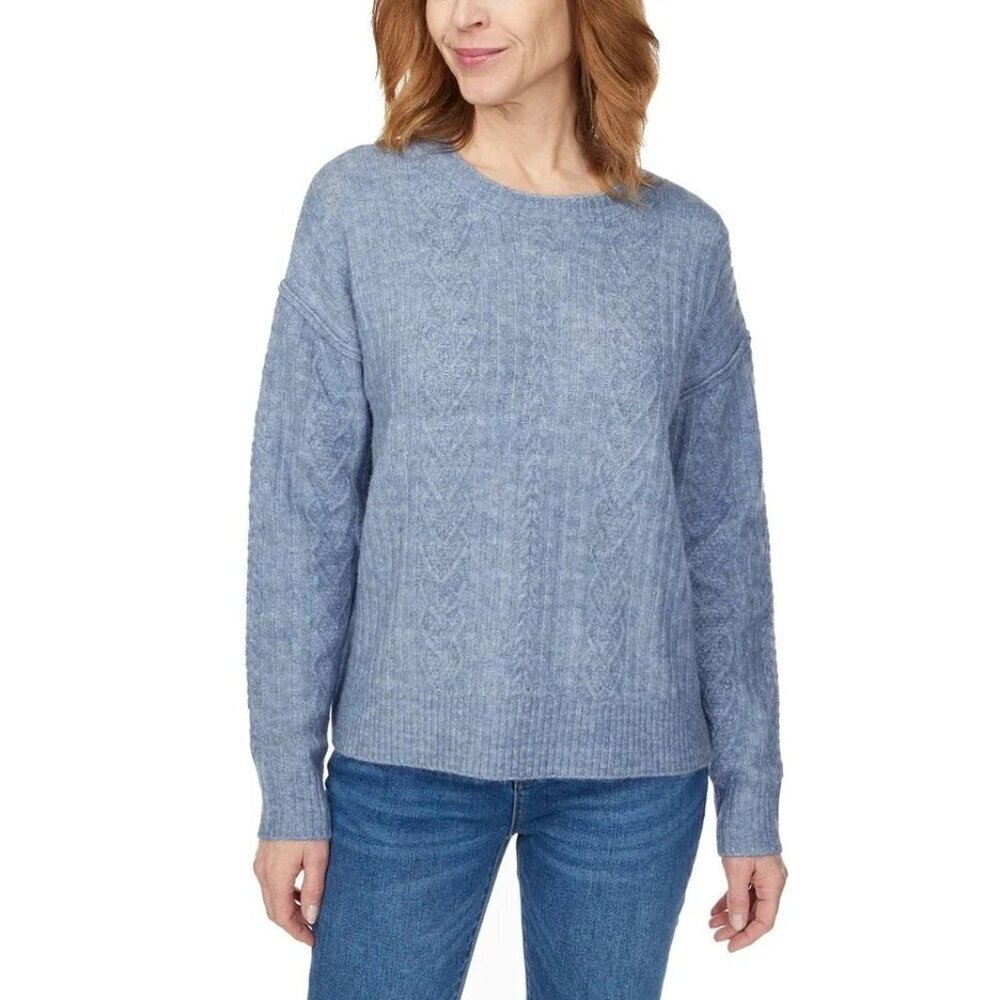 Legendary Outfitters Cozy Cable Knit Sweater Blue Heather Womne's  L M0582